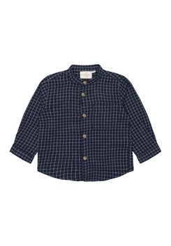 The New Loke LS shirt - Navy Blazer Check AOP